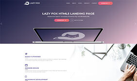 漂亮紫色渐变互联网it商务html5模板