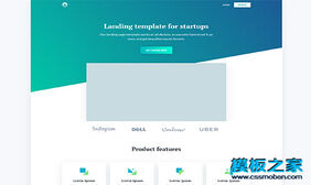 小清新绿色创业公司的登陆页模板