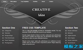 creative idea灰色或黑色三列web网站模板