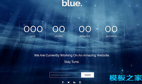 Blue海底深蓝色界面屏保响应式网站模板